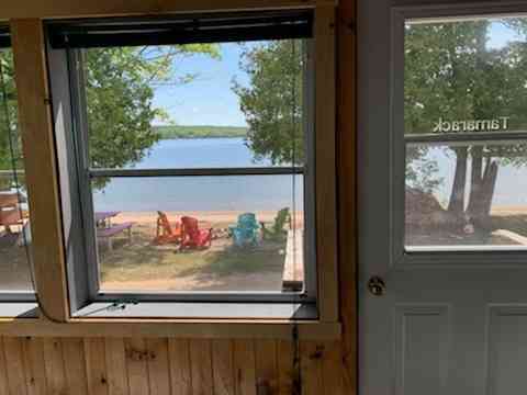 A view of the lake from the Tamarack cottage.